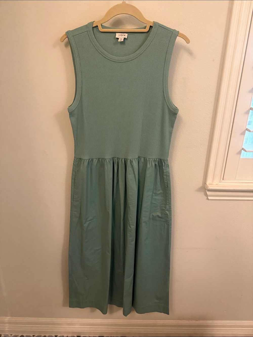 J. Crew Women’s  Sleeveless Ribbed Mint Green Dress - Size M
